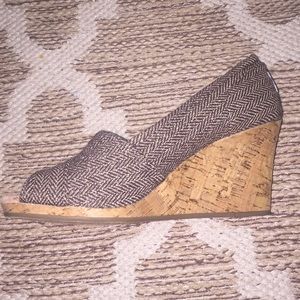 Tom’s Cork Open Toed Wedges